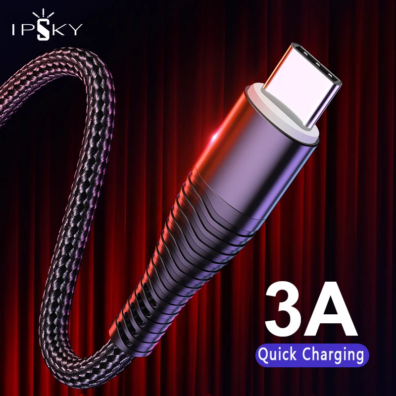 Кабель IPSKY 3A USB Type C для быстрой зарядки кабель TypeC Samsung Galaxy Xiaomi Huawei Note 7 передачи