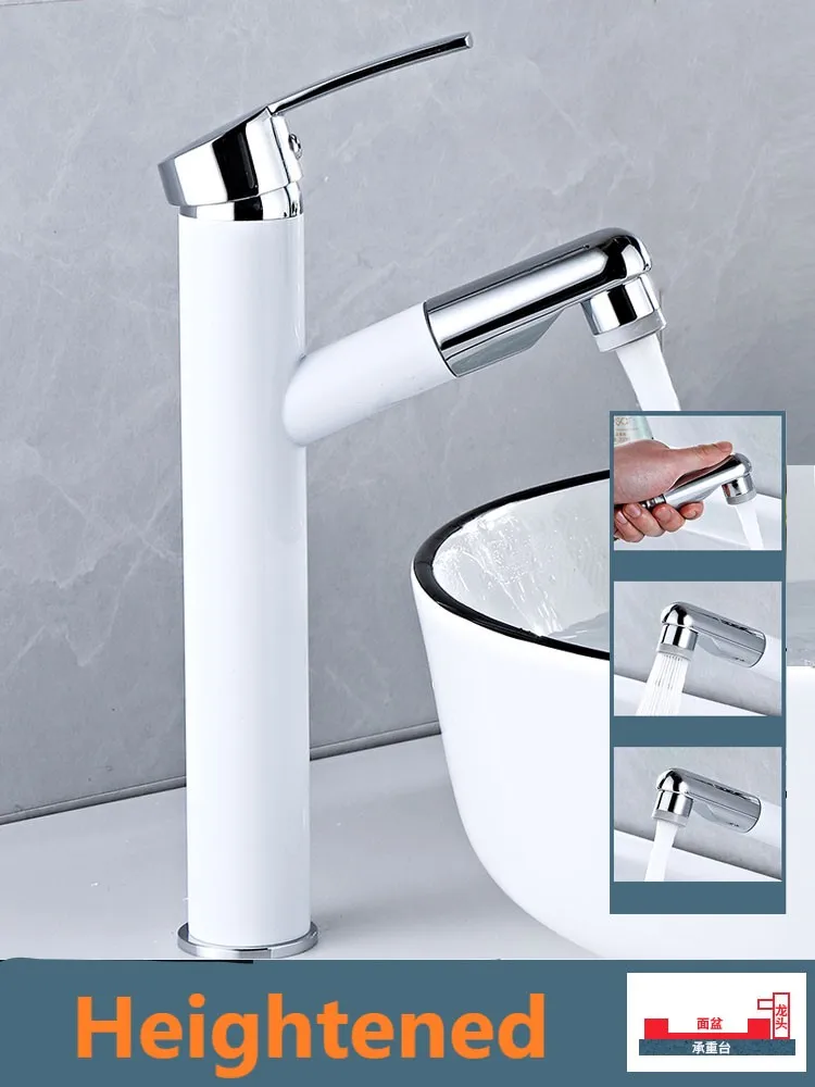 All Copper Frosted Pull-out Faucet Basin Faucet Hot & Cold Water Basin Sink Rotate Faucet
All Copper Frosted Pull-out Faucet Basin Faucet Hot & Cold Water Basin Sink Rotate Faucet
