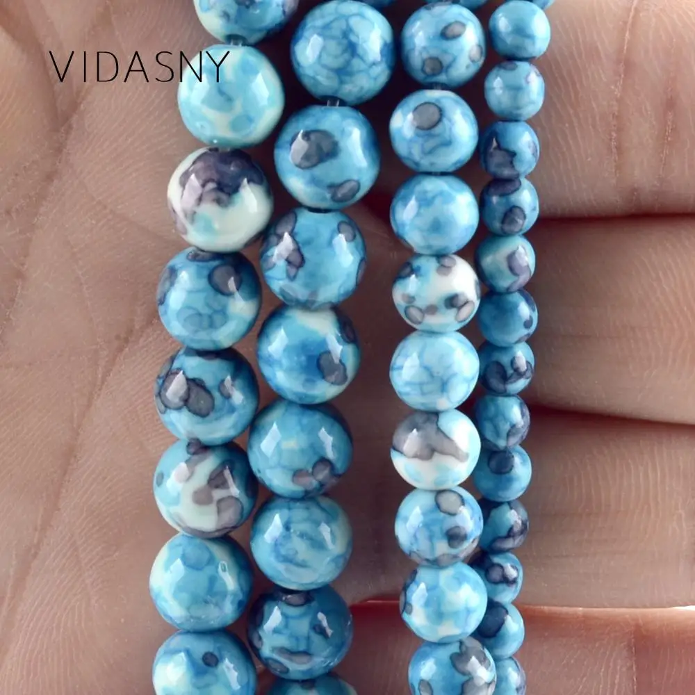 Blue Rain Flower Stone Natural Round Loose Beads For Jewelry Making 4mm-12mm Spacer Beads Diy Bracelet Necklace 15'' Wholesale
Blue Rain Flower Stone Natural Round Loose Beads For Jewelry Making 4mm-12mm Spacer Beads Diy Bracelet Necklace 15'' Wholesale