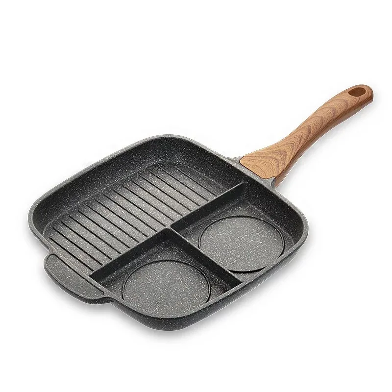 Frying Pan Stone Ceramic Steak Grill Pans Breakfast Frying Eggs Non-Stick Frying Pan Kitchen 3 Grid Multi-function Cooking Pans
Frying Pan Stone Ceramic Steak Grill Pans Breakfast Frying Eggs Non-Stick Frying Pan Kitchen 3 Grid Multi-function Cooking Pans