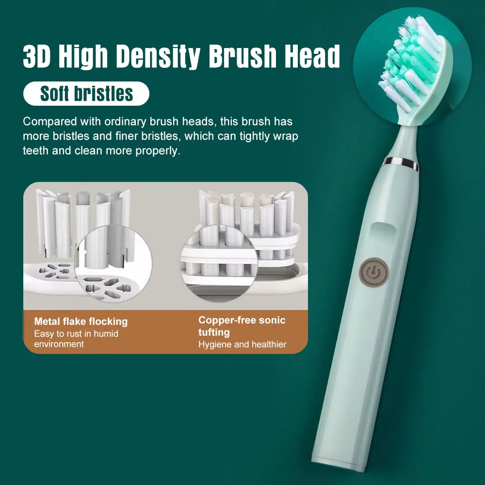 Powerful Ultrasonic Sonic Electric Toothbrush Replacement Heads Tooth Brushes Washable Electronic Whitening Teeth Brush Battery
Powerful Ultrasonic Sonic Electric Toothbrush Replacement Heads Tooth Brushes Washable Electronic Whitening Teeth Brush Battery