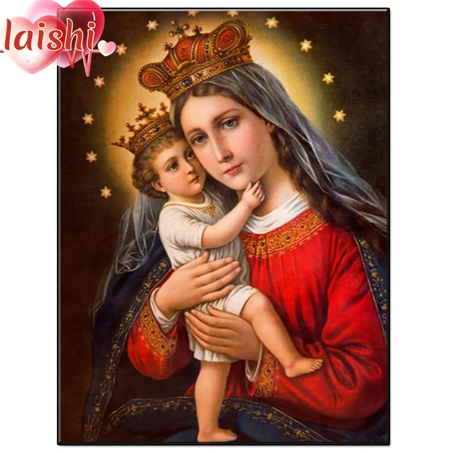 Religious art, Virgin and Child Full circle diamond painting handmade diamond embroidery mosaic art kit home decoration gift
Religious art, Virgin and Child Full circle diamond painting handmade diamond embroidery mosaic art kit home decoration gift