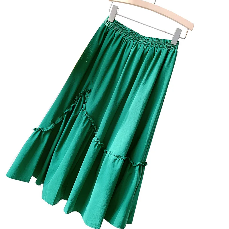 Irregular A-Line Ruffles Knee-Length Midi Tutu Skirt Solid Simple Age Reduction Japan Style Pleated Skirt
Irregular A-Line Ruffles Knee-Length Midi Tutu Skirt Solid Simple Age Reduction Japan Style Pleated Skirt