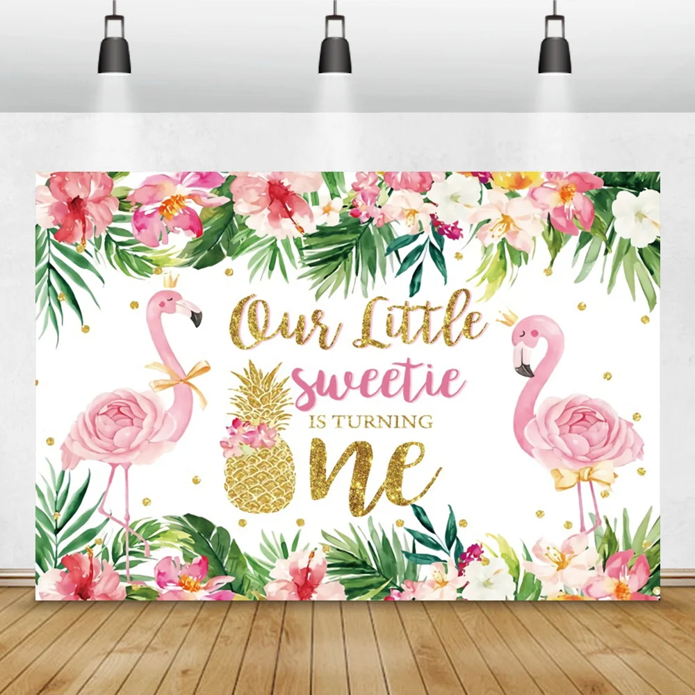 Little Sweetie One Birthday Party Backdrop Tropical Plants Flowers Flamingo Pattern Baby Portrait Custom Photography Background 
Little Sweetie One Birthday Party Backdrop Tropical Plants Flowers Flamingo Pattern Baby Portrait Custom Photography Background