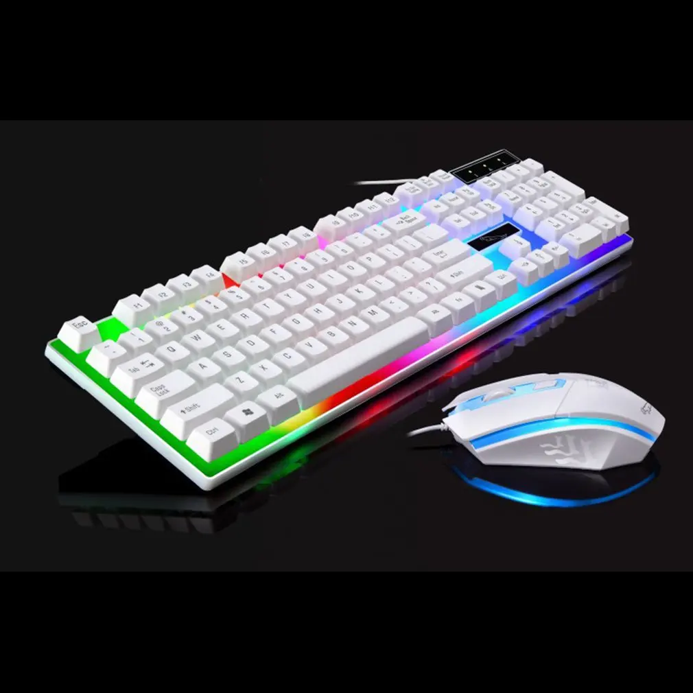 Lightweight Wired Keyboard and Mouse Set Led Optical Backlight Mouse Low Latency Game Customization