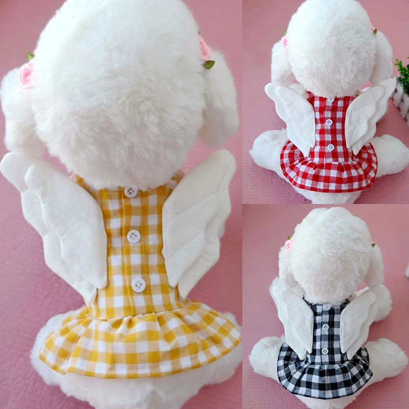 Spring and Summer Angel Puppy Dog Dress Cotton Plaid Pet Dresses for Small Dogs Yorkshire Maltese Cat Skirt Pets Clothes
Spring and Summer Angel Puppy Dog Dress Cotton Plaid Pet Dresses for Small Dogs Yorkshire Maltese Cat Skirt Pets Clothes
