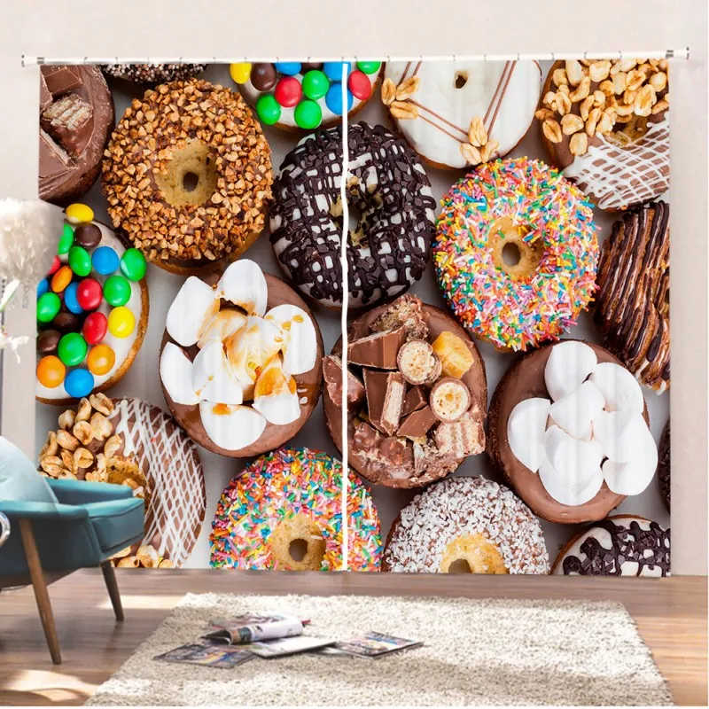 Donut Chocolate Print Delicious Food Window Drapes 2 Panels Kids Bedroom Decor Cartoon Blackout Window Curtain for Living Room
Donut Chocolate Print Delicious Food Window Drapes 2 Panels Kids Bedroom Decor Cartoon Blackout Window Curtain for Living Room