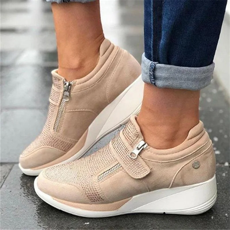 Women Spring Crystal Sneakers Women's Wedge Platform Hook Loop Ladies Zip Casual Woman Vulcanized Comfort Female Fashion 35-43
Women Spring Crystal Sneakers Women's Wedge Platform Hook Loop Ladies Zip Casual Woman Vulcanized Comfort Female Fashion 35-43