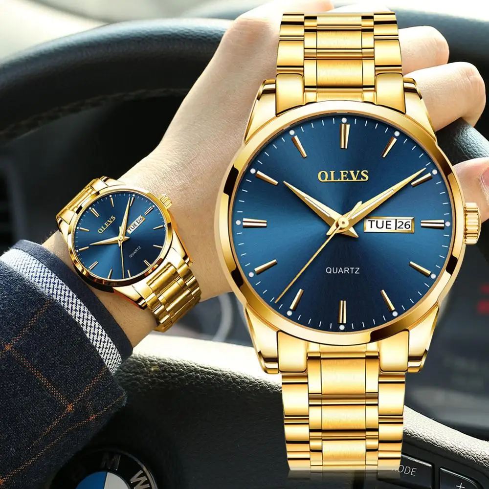 Luxury Men Gold Watch Stainless Steel Quartz Luminous Waterproof Wristwatches Dual Display Male Clock Watches Relogio Masculino
Luxury Men Gold Watch Stainless Steel Quartz Luminous Waterproof Wristwatches Dual Display Male Clock Watches Relogio Masculino