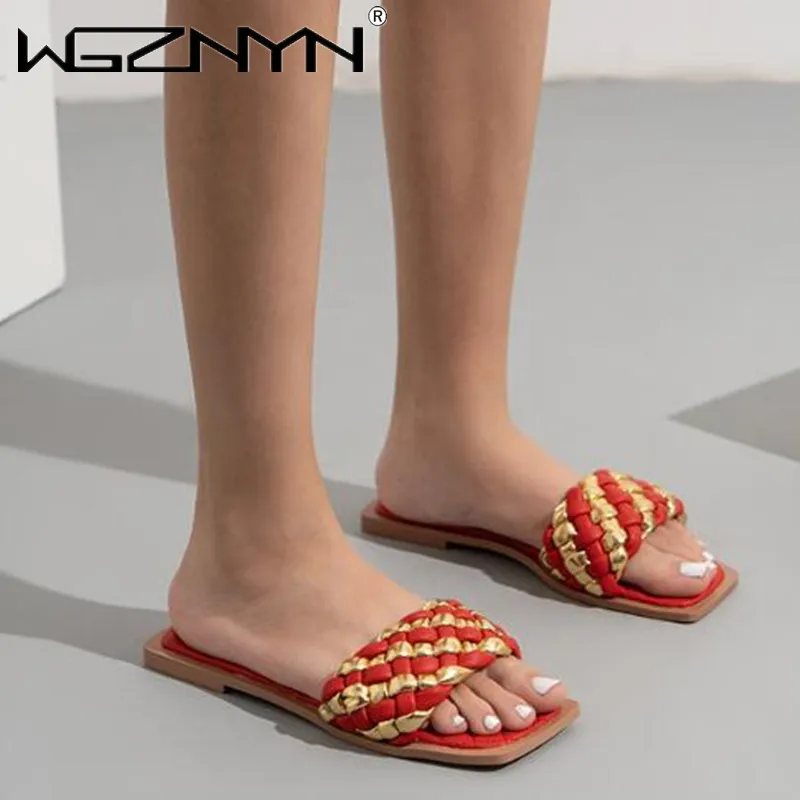 New Fashion Weave Slippers Women Square Toe Flat Casual Shoes Women Slide 2021 Summer Flip Flops Beach Sandal Slipper Big Size42
New Fashion Weave Slippers Women Square Toe Flat Casual Shoes Women Slide 2021 Summer Flip Flops Beach Sandal Slipper Big Size42