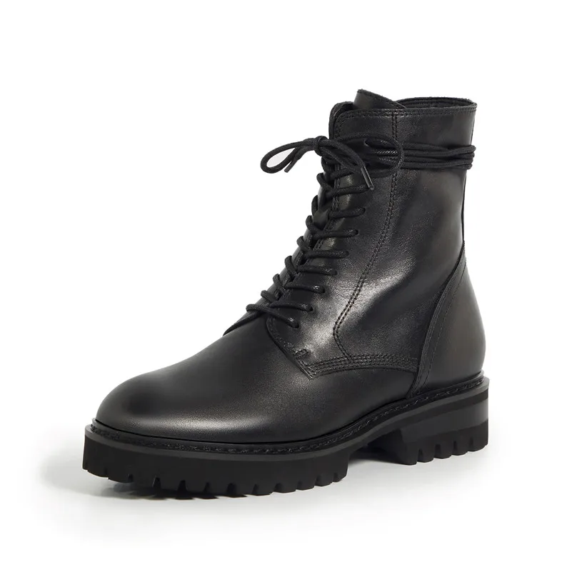 FOREADA Real Leather Ankle Boots Woman Motorcycle Boots Zip Flat Short Boots Platform Lace Up Round Toe Lady Shoes Autumn Black
FOREADA Real Leather Ankle Boots Woman Motorcycle Boots Zip Flat Short Boots Platform Lace Up Round Toe Lady Shoes Autumn Black