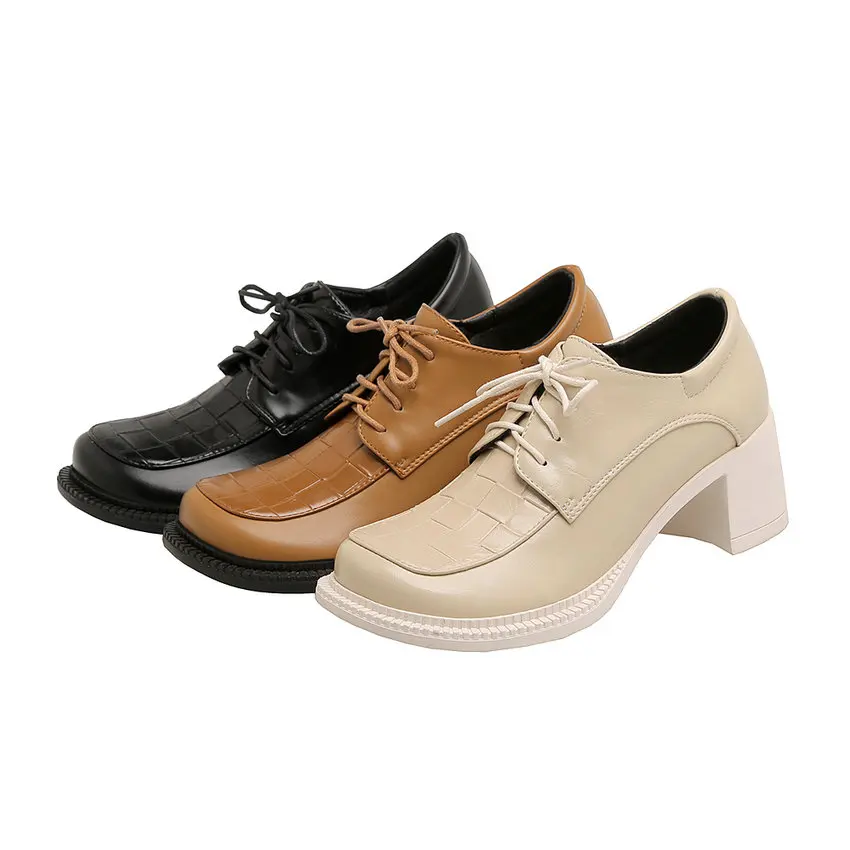 ESVEVA 2021 PU Leather Fashion Thick High Heels Round Toe All Match Ladies Shoes Spring Lace Up Women Pumps Big Size 34-43
ESVEVA 2021 PU Leather Fashion Thick High Heels Round Toe All Match Ladies Shoes Spring Lace Up Women Pumps Big Size 34-43