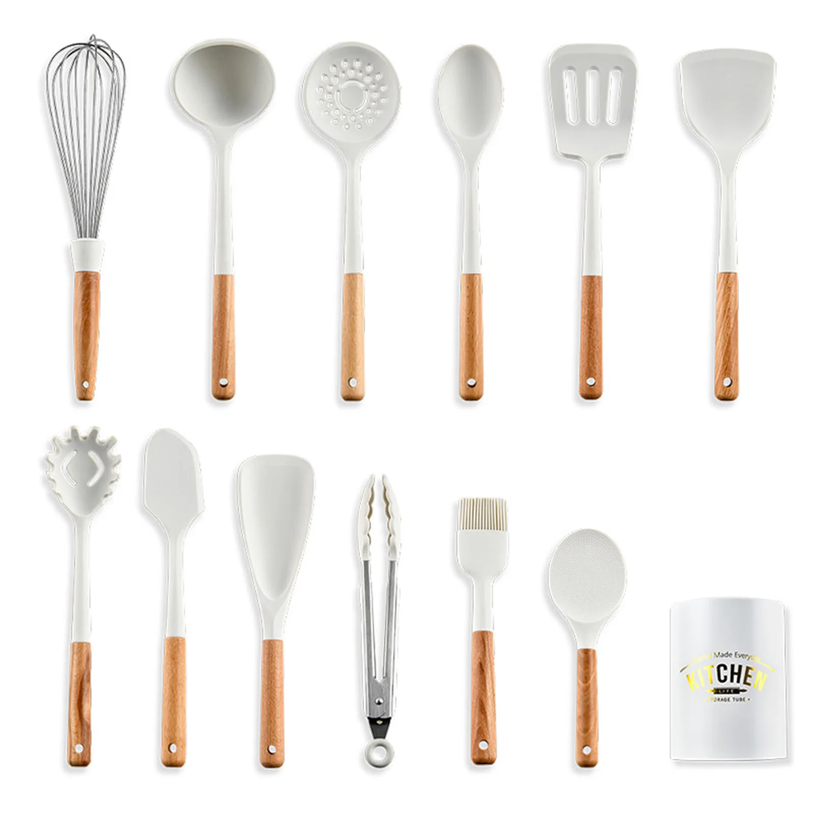 New 12Pcs Cooking Utensils Set Non-stick Cooking Spatula Spoon Egg Whisk Complete Silicone Kitchenware With Wooden Handle
New 12Pcs Cooking Utensils Set Non-stick Cooking Spatula Spoon Egg Whisk Complete Silicone Kitchenware With Wooden Handle