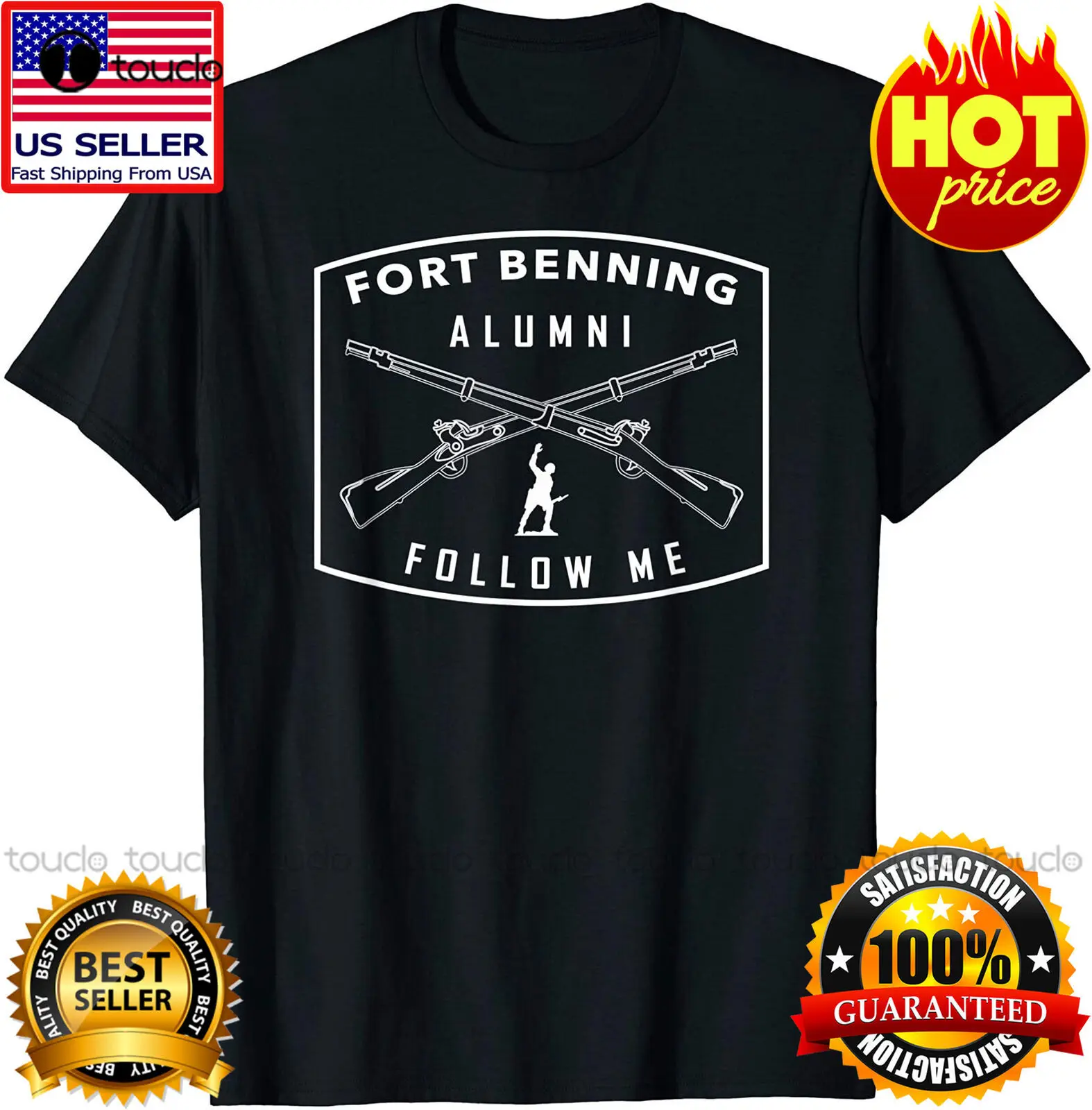 

Us Army Infantry - Fort Benning Alumni T-Shirt Funny Black Cotton Tee Gift Men Unisex Women Men Tee Shirt