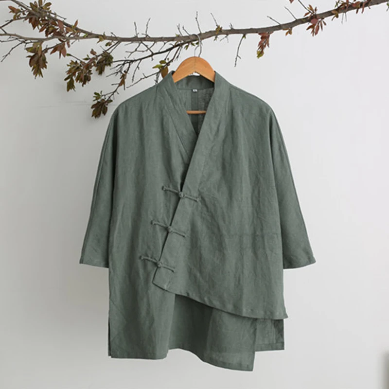 Men Chinese Traditional Style Shirt Ethnic Casual Linen Loose Hanfu Tops Shirt Robe Zen Tea Kung Fu Ancient Retro Blouse Jackets
Men Chinese Traditional Style Shirt Ethnic Casual Linen Loose Hanfu Tops Shirt Robe Zen Tea Kung Fu Ancient Retro Blouse Jackets