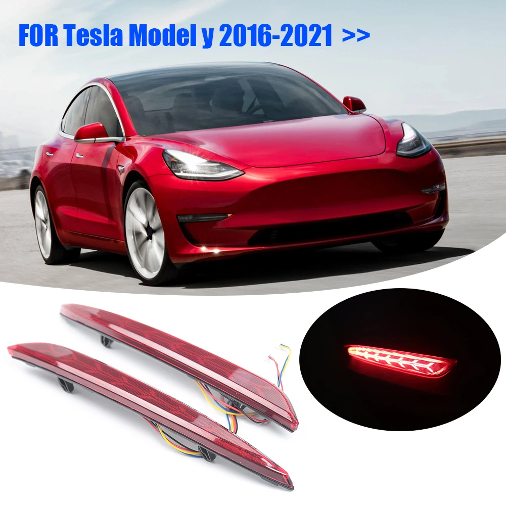 1 Pair Car Rear Bumper Reflector For Tesla Model Y 2016-2021 3 LED Turn Signal Lights Rear Fog Lamps Car Accessories
1 Pair Car Rear Bumper Reflector For Tesla Model Y 2016-2021 3 LED Turn Signal Lights Rear Fog Lamps Car Accessories