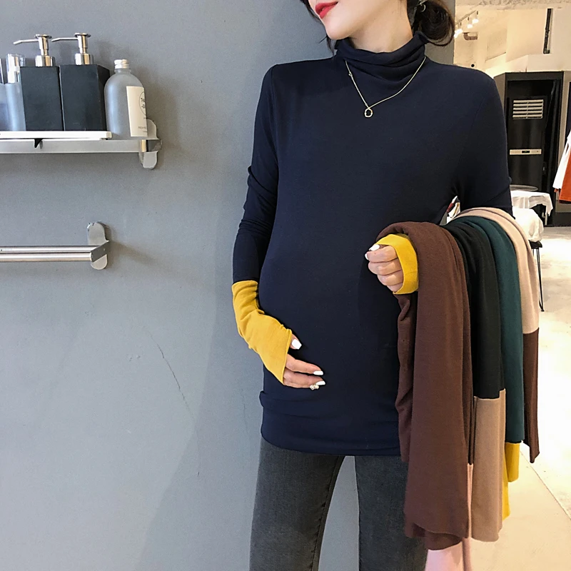 8128# Autumn Winter Warm Cotton Maternity Tees High Neck Patchwork T Shirt Clothes for Pregnant Women Chic Ins Pregnancy Tops
8128# Autumn Winter Warm Cotton Maternity Tees High Neck Patchwork T Shirt Clothes for Pregnant Women Chic Ins Pregnancy Tops