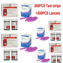 200PCS Diabetes Test Strips Lancets Kit Blood Glucose Meter Glucometer Tester Strips for CONTEC Diabetic Blood Sugar Monitor