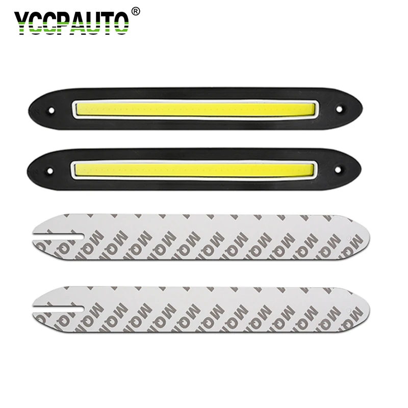 

YCCPAUTO 2Pcs Car LED Daytime Running Light Strips Flexible Waterproof COB DRL Fog Lights Auto Driving Lamp White DC12V