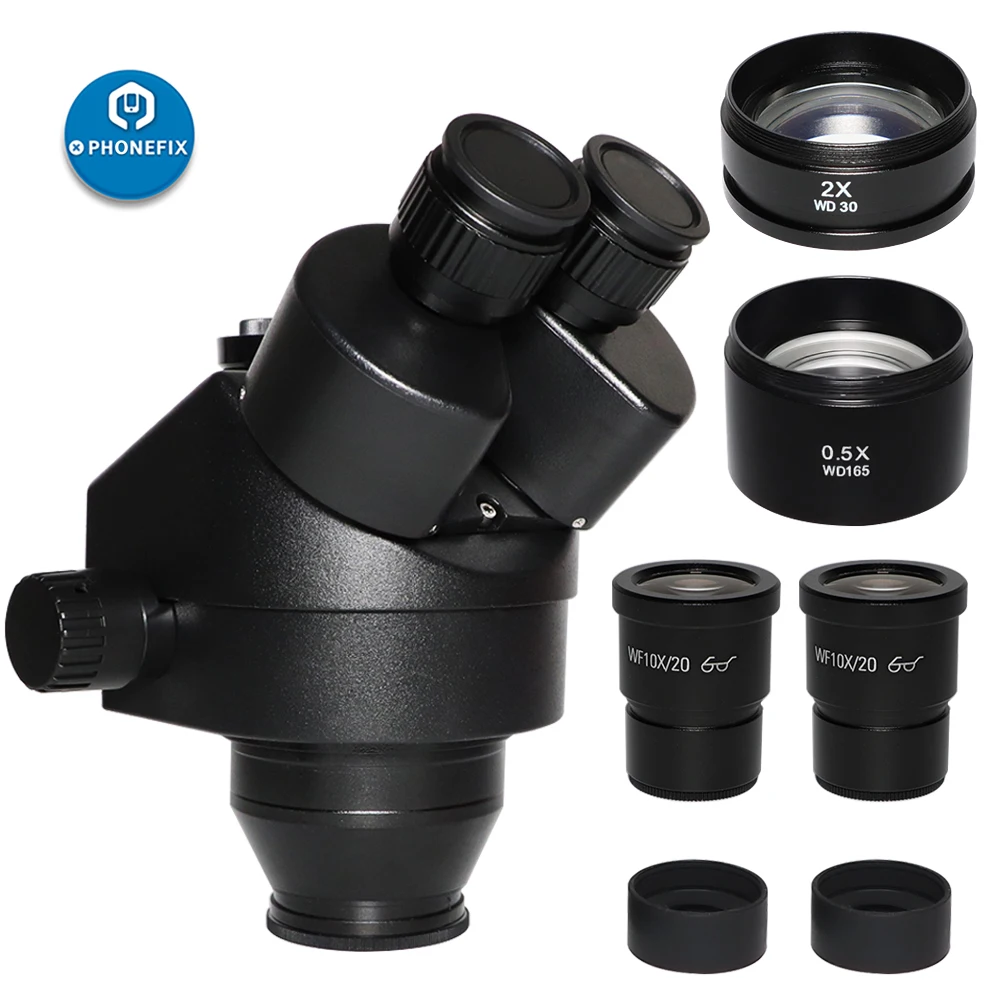

3,5x 90X 7X 45X siмультифокальный тринокулярный микроскоп головка непрерывного увеличения 0,5x 2.0x Вспомогательный объектив WF10X/20 мм окуляр