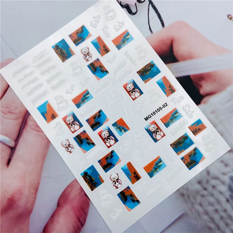 3d DIY New Arrival Hot Selling Fashion Back Adhesive Nail Sticker Bear& Poached Eggs Dry Nail Decals Women Girls Nail Art
3d DIY New Arrival Hot Selling Fashion Back Adhesive Nail Sticker Bear& Poached Eggs Dry Nail Decals Women Girls Nail Art