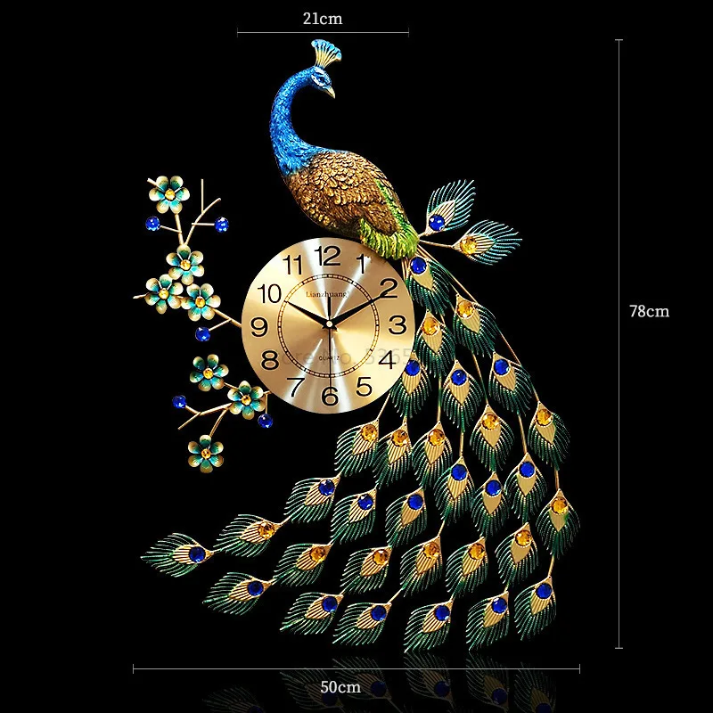 Wall clock modern design Europe Peafowl 3D wall watch creativity living room Quartz Mute high quality wall watches home decor
Wall clock modern design Europe Peafowl 3D wall watch creativity living room Quartz Mute high quality wall watches home decor