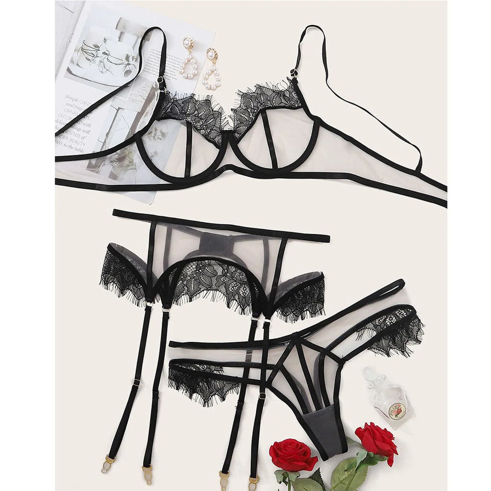 Exotic Sets Women Plus Size Lingerie Corset Lace Floral Bralette Bra Two Piece Underwear Garter Babydoll Unpadded Bra Lingerie40
Exotic Sets Women Plus Size Lingerie Corset Lace Floral Bralette Bra Two Piece Underwear Garter Babydoll Unpadded Bra Lingerie40
