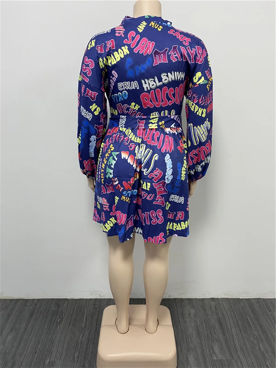 Women Pleated Dress Letter Print Autumn Plus Size Party Dresses Deep V Neck Long Lantern Sleeve Vintage Buttons Up Sashes Dress
Women Pleated Dress Letter Print Autumn Plus Size Party Dresses Deep V Neck Long Lantern Sleeve Vintage Buttons Up Sashes Dress