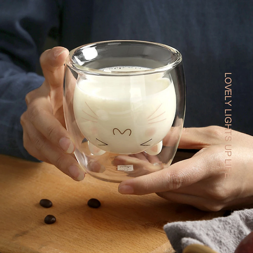 Juce Cup Double Layer Glass Cute Cat Mug Transparent For Juice Coffee Custom Gifts Durable High Quality Pretty Style 2 Pcs Cups
Juce Cup Double Layer Glass Cute Cat Mug Transparent For Juice Coffee Custom Gifts Durable High Quality Pretty Style 2 Pcs Cups
