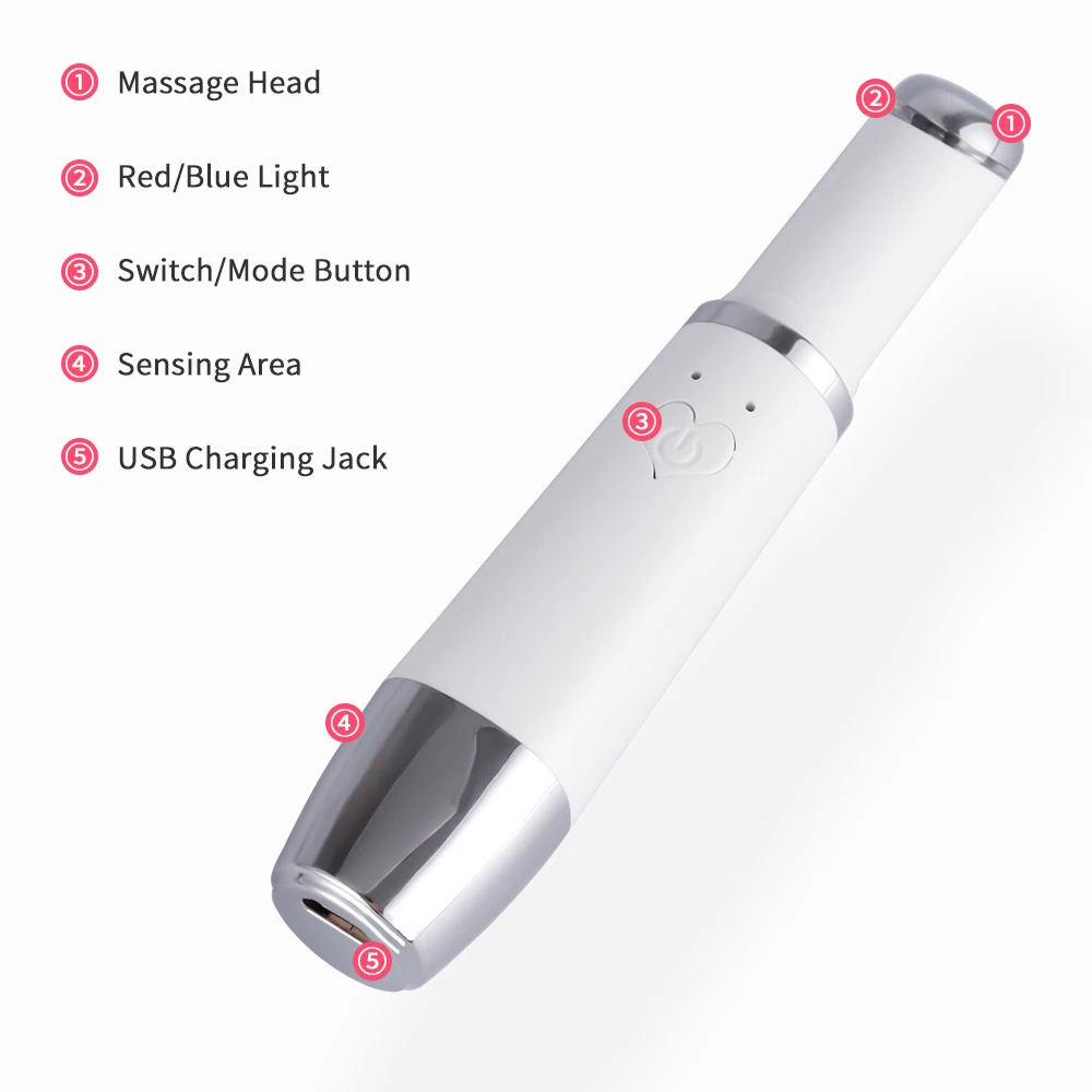Portable Eye Lip Beauty Pen Electric Red&Blue Light Massager Facial Dark Circles Wrinkles Remover Vibrating Skin Care Tool Home
Portable Eye Lip Beauty Pen Electric Red&Blue Light Massager Facial Dark Circles Wrinkles Remover Vibrating Skin Care Tool Home