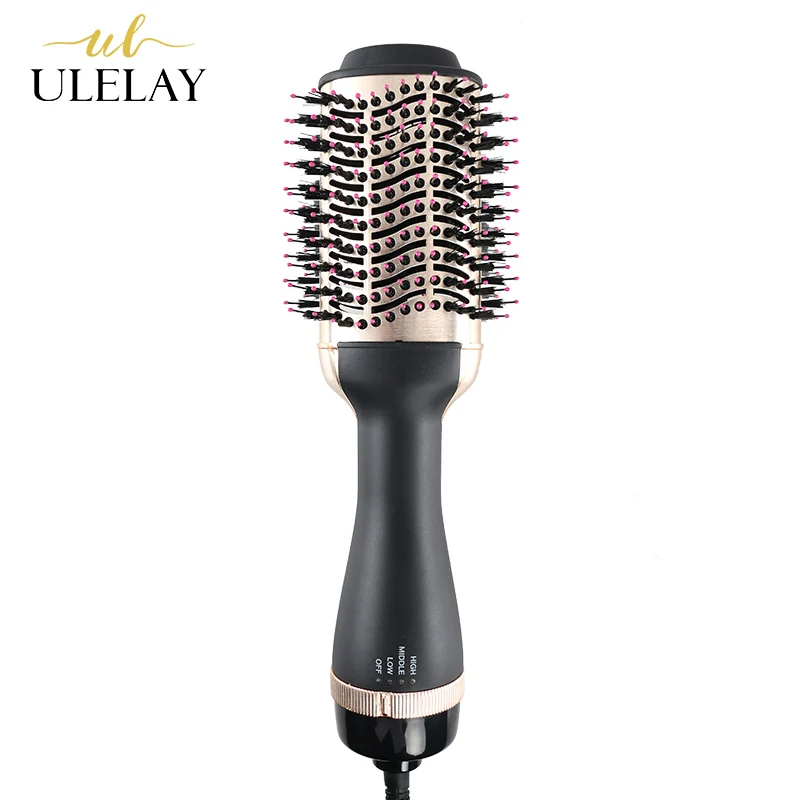

ULELAY One-Step Hair Dryer And Volumizer Hot Air Brush Gold 4 in 1 Salon Brush Blow Dryer Styler for Straightening, Curling