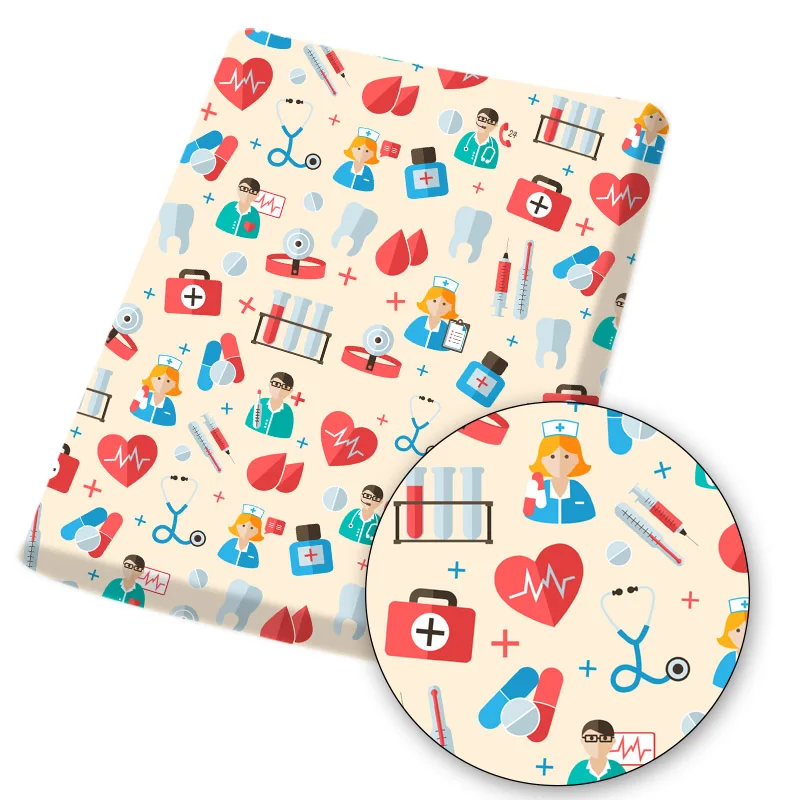 Polyester Cotton Fabric Printed Cloth Sheets Doctor Heart Handmade Masks DIY Crafts Supplies Dress Making Materials 45*145cm 1pc
Polyester Cotton Fabric Printed Cloth Sheets Doctor Heart Handmade Masks DIY Crafts Supplies Dress Making Materials 45*145cm 1pc