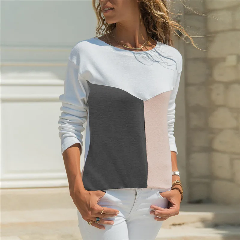Classic Spring Women's T-shirts Long Sleeve Autumn Casual Tops 2019 Patchwork Colorful O-neck Tees Shirt Ladies Blusas Female
Classic Spring Women's T-shirts Long Sleeve Autumn Casual Tops 2019 Patchwork Colorful O-neck Tees Shirt Ladies Blusas Female
