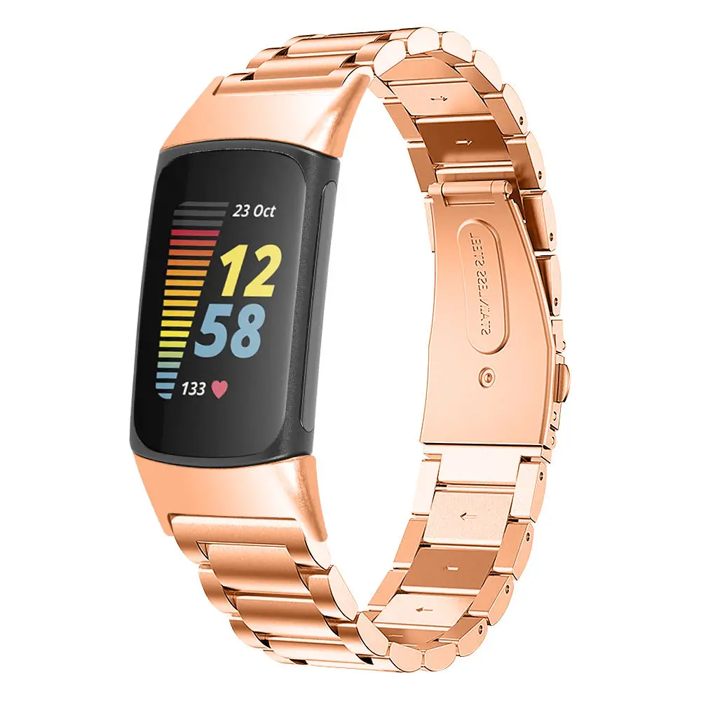 Stainless Steel Watchband For Fitbit Charge 5 Smartwatch Metal Replacement Strap WristStrap Accessories Bracelet Charge5 Belt | Наручные
