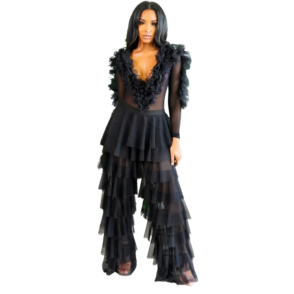 Women 2 Pices Set Matching Sets Sexy See Through Crop Top Ruffle Wide Leg Pants Sea Holiday Cover Up Bikini Trouser Pantalon
Women 2 Pices Set Matching Sets Sexy See Through Crop Top Ruffle Wide Leg Pants Sea Holiday Cover Up Bikini Trouser Pantalon