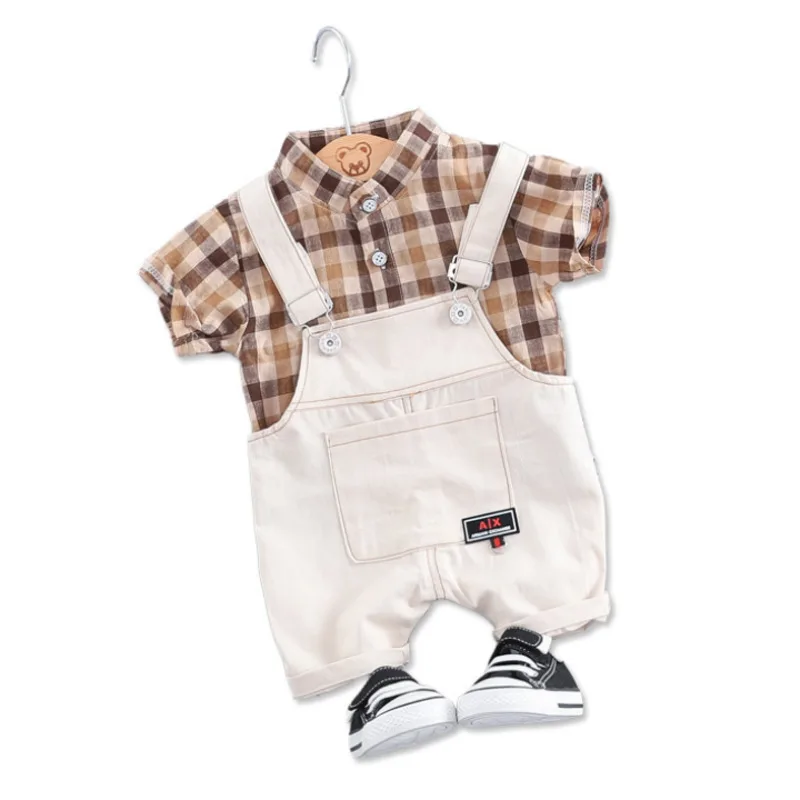 Fashiona Summer Toddler Infant Clothing Baby Girls Boys Clothes Sets Plaid Shirt Bib Pants 2pcs/Sets Kids Children Costume Suits
Fashiona Summer Toddler Infant Clothing Baby Girls Boys Clothes Sets Plaid Shirt Bib Pants 2pcs/Sets Kids Children Costume Suits