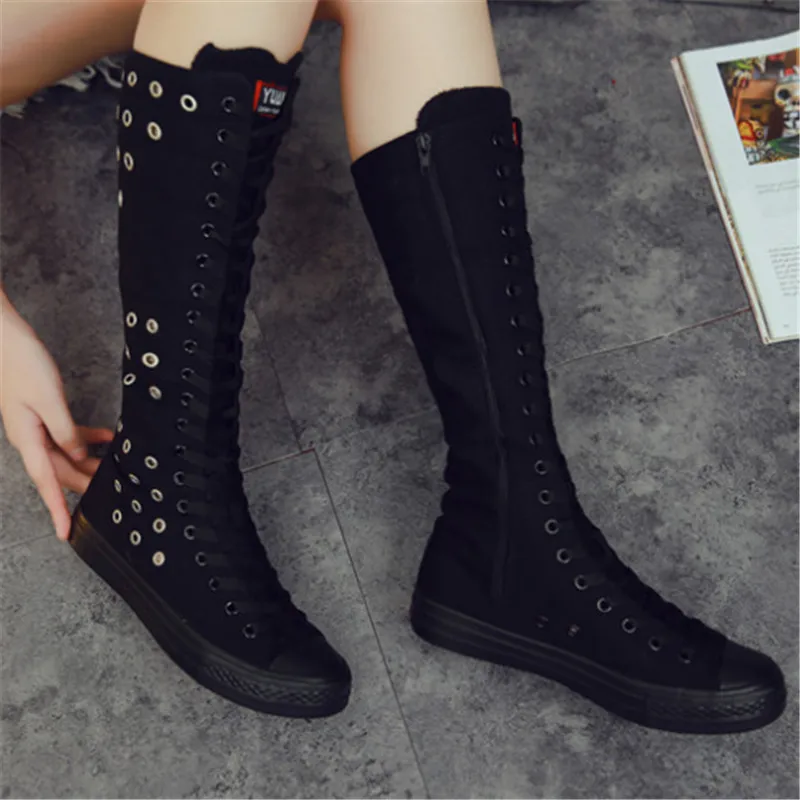 Autumn new style high-top canvas women's shoes breathable hole lace-up side zipper dance shoes fashionable women boots hollow
Autumn new style high-top canvas women's shoes breathable hole lace-up side zipper dance shoes fashionable women boots hollow