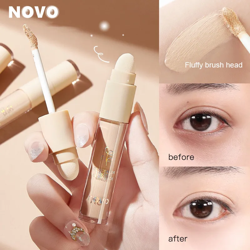 

NOVO Double-Head Concealer Facial Professional Cosmetics Cover Spots Acne Marks Dark Circles Freckles Natual Face Makeup TSLM1
