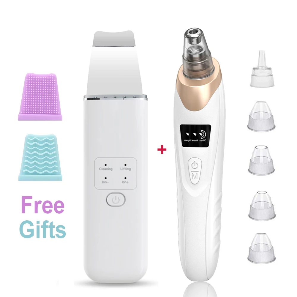 Ultrasonic Skin Scrubber Facial Lifting Face Massager Blackhead Remover Vacuum Face Pore Cleaner Sonic Peeling Device
Ultrasonic Skin Scrubber Facial Lifting Face Massager Blackhead Remover Vacuum Face Pore Cleaner Sonic Peeling Device