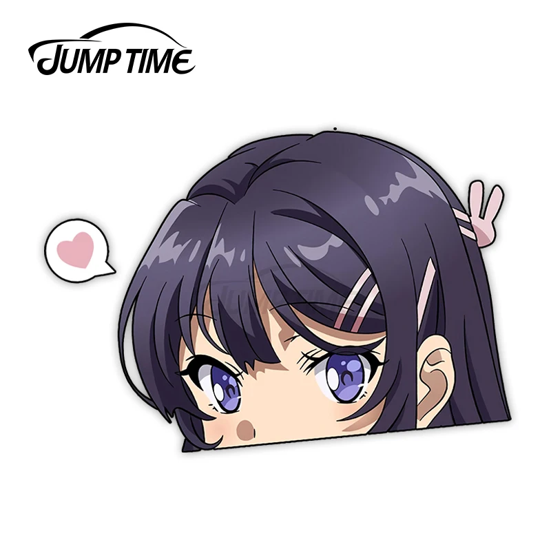 Автомобильные наклейки JumpTime 13x8 8 см Mai Sakurajima Bunny Girl Senpai аниме Peeker