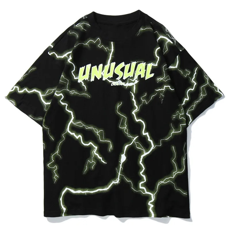 Thunder Print T Shirts Streetwear Hip Hop Hispter Casual Punk Rock Short Sleeve Tops Tees Men Fashion Tshirts Male
Thunder Print T Shirts Streetwear Hip Hop Hispter Casual Punk Rock Short Sleeve Tops Tees Men Fashion Tshirts Male