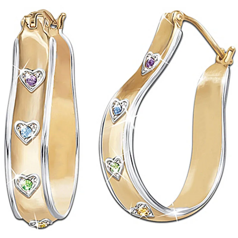 Fashion Heart Rhinestone Gold Color Hoop Earrings for Women Luxury U Shaped Wedding Earring Statement Jewelry Z3M505
Fashion Heart Rhinestone Gold Color Hoop Earrings for Women Luxury U Shaped Wedding Earring Statement Jewelry Z3M505