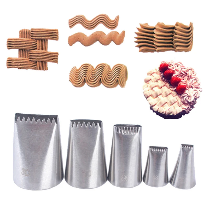 5 Pcs Pastry Nozzle Set Cake Tool Fence Shape Reposteria Icing Piping Tips Cupcake Decoration
5 Pcs Pastry Nozzle Set Cake Tool Fence Shape Reposteria Icing Piping Tips Cupcake Decoration
