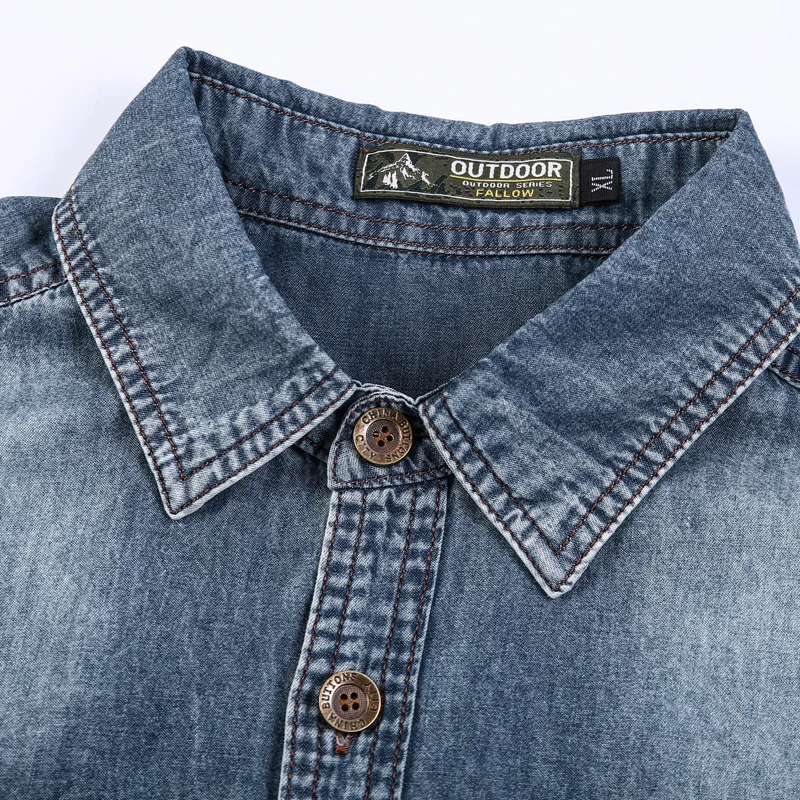 Men's Short Sleeve Denim Shirt Fashion Casual Retro Denim Shirts Men Summer Cotton Slim Tops Classic Pocket Decoration Shirts
Men's Short Sleeve Denim Shirt Fashion Casual Retro Denim Shirts Men Summer Cotton Slim Tops Classic Pocket Decoration Shirts