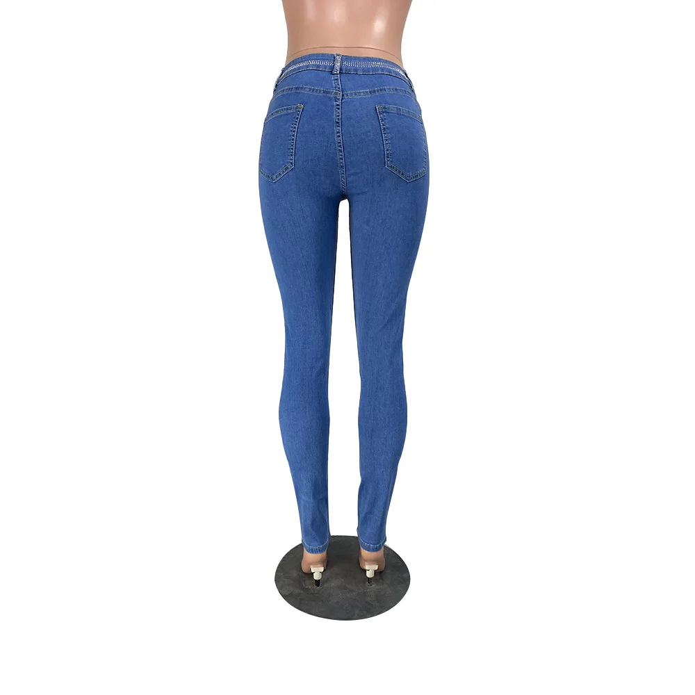 Personality Fashion Casual Pants Hole Pockets Print Fake Zippers Jeans Ankle-Length Denim Skinny Stretchy Cloth-fitting Pants
Personality Fashion Casual Pants Hole Pockets Print Fake Zippers Jeans Ankle-Length Denim Skinny Stretchy Cloth-fitting Pants