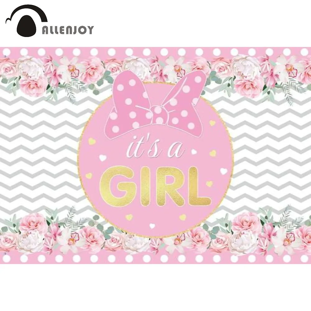 Allenjoy 1st Birthday Party Background Its A Girl Grey Polylines Pink Flowers Bowknot White Dots Mouse Shower Backdrop Photocall
Allenjoy 1st Birthday Party Background Its A Girl Grey Polylines Pink Flowers Bowknot White Dots Mouse Shower Backdrop Photocall