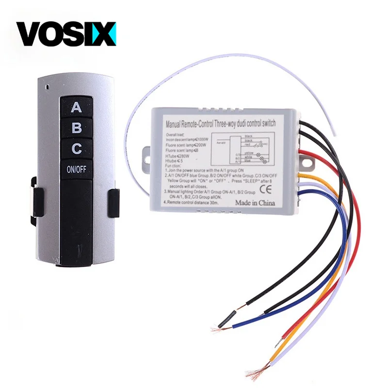 3 Way Intelligent ON/OFF 220V Digital Wall Light Wireless Remote Control Switch Relay remote controller for Lamp
3 Way Intelligent ON/OFF 220V Digital Wall Light Wireless Remote Control Switch Relay remote controller for Lamp