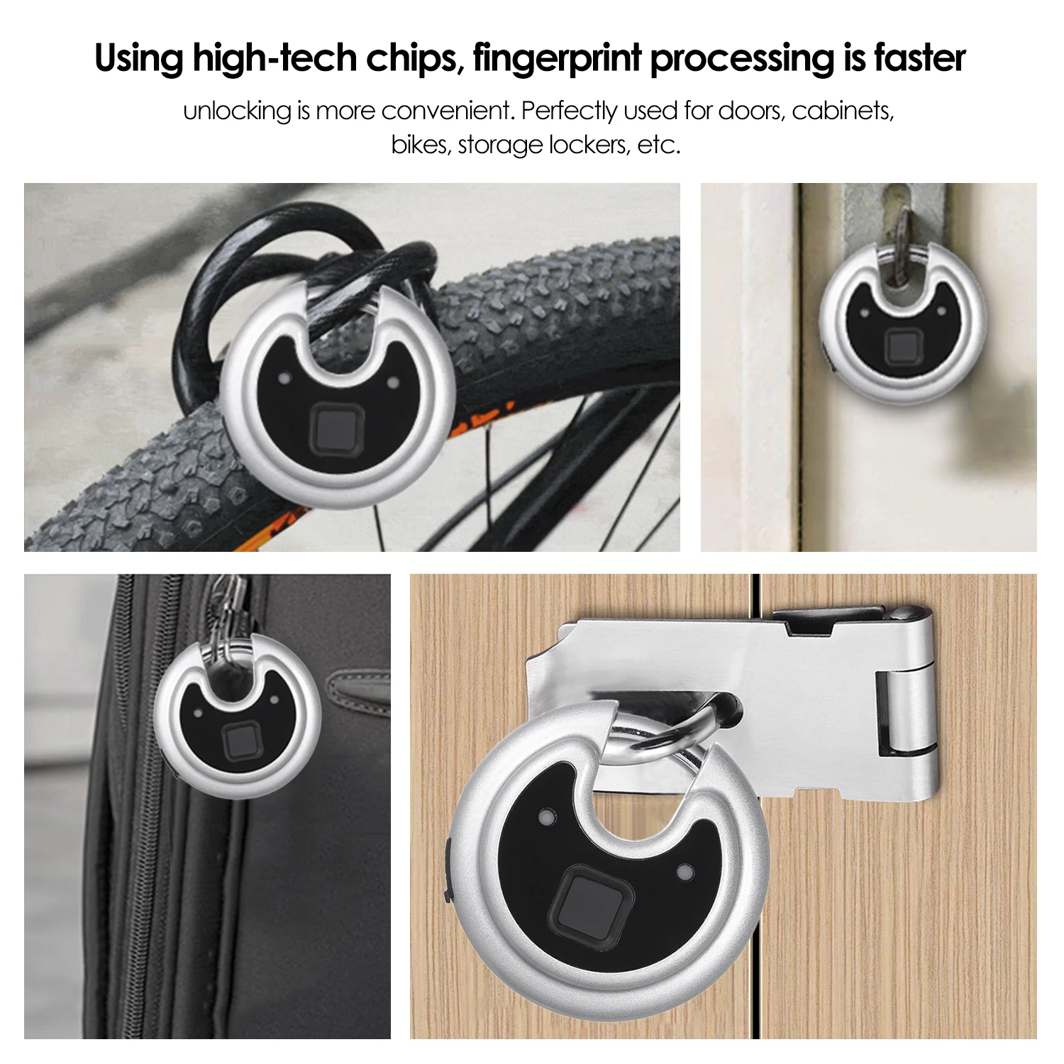 Smart Fingerprint Padlock Lock USB Rechargeable IP65 Water Resistance Indoor Outdoor for Lockers Bags Luggages Storage Bicycle
Smart Fingerprint Padlock Lock USB Rechargeable IP65 Water Resistance Indoor Outdoor for Lockers Bags Luggages Storage Bicycle