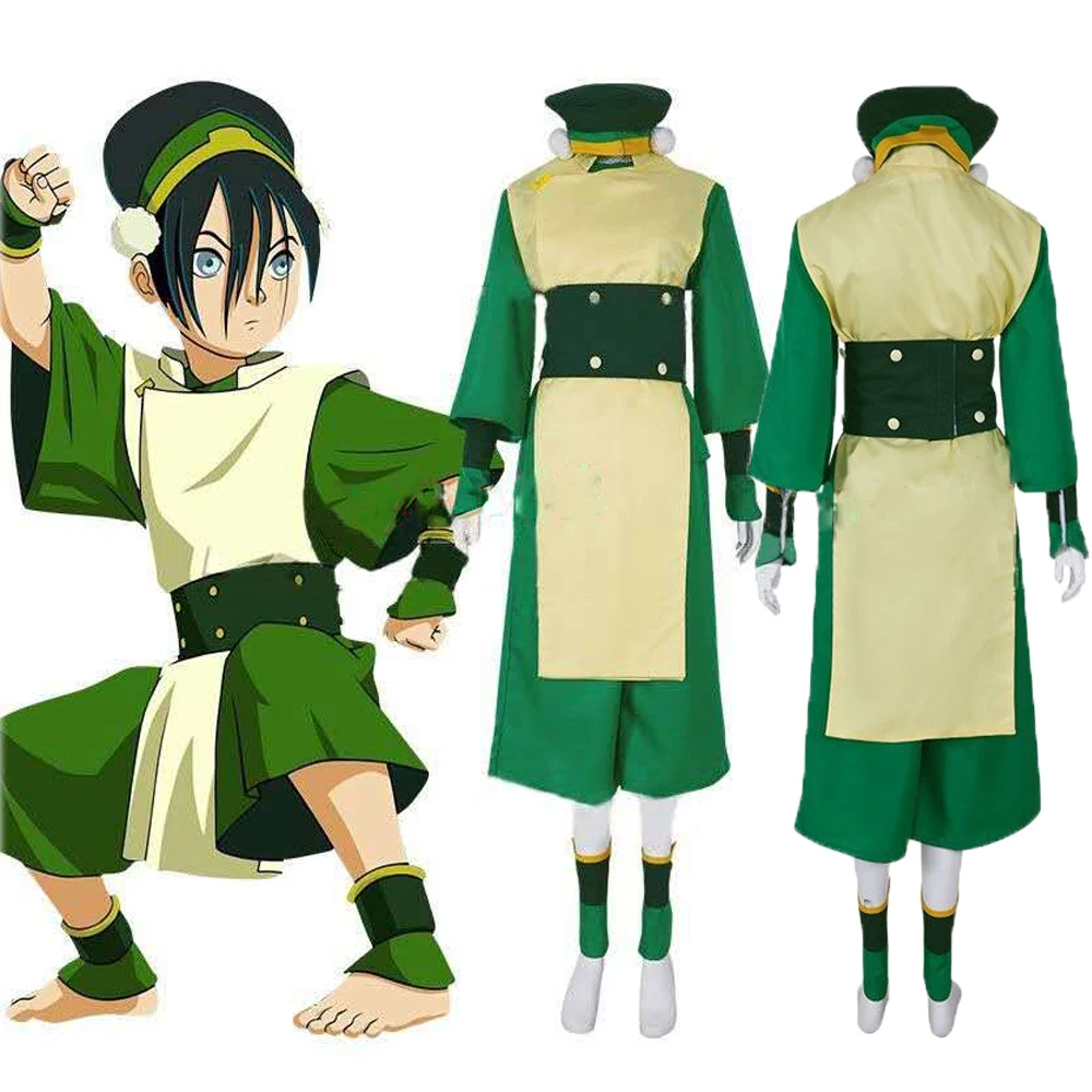 Аниме Аватар Последний Airbender Toph Beifong Косплей Костюм для взрослых Хэллоуин костюм