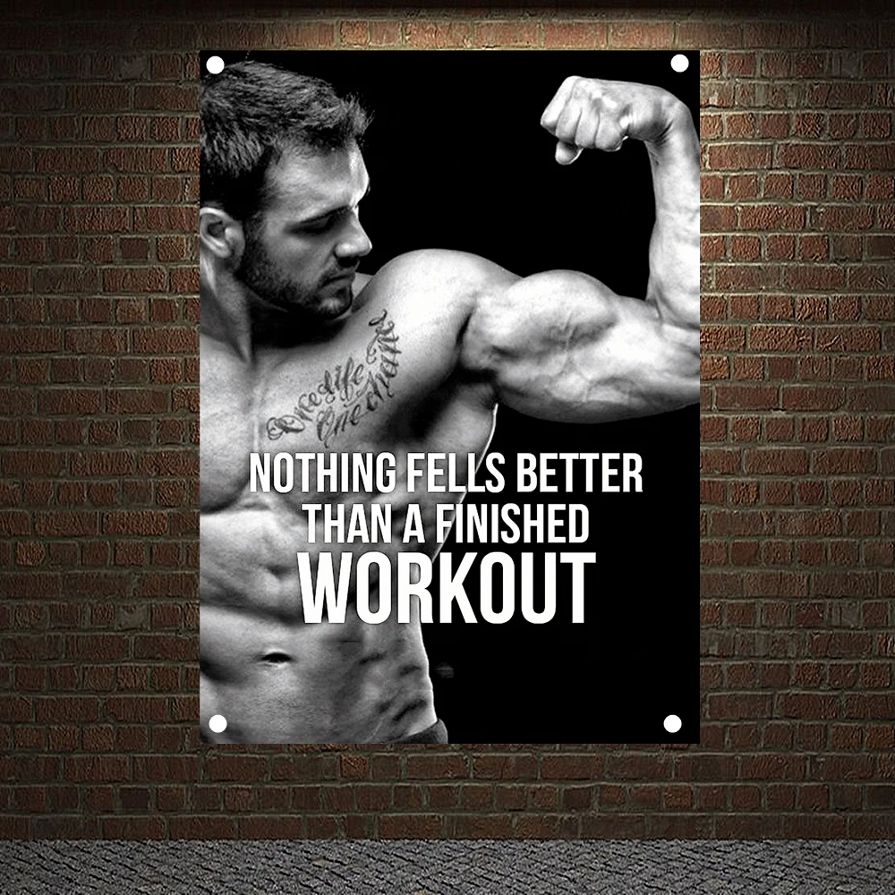 

Workout Banners Gym Dance Studio Wall Decoration Sign Motivational Poster Wall Art Canvas Painting Stickers Four-hole Flags A1